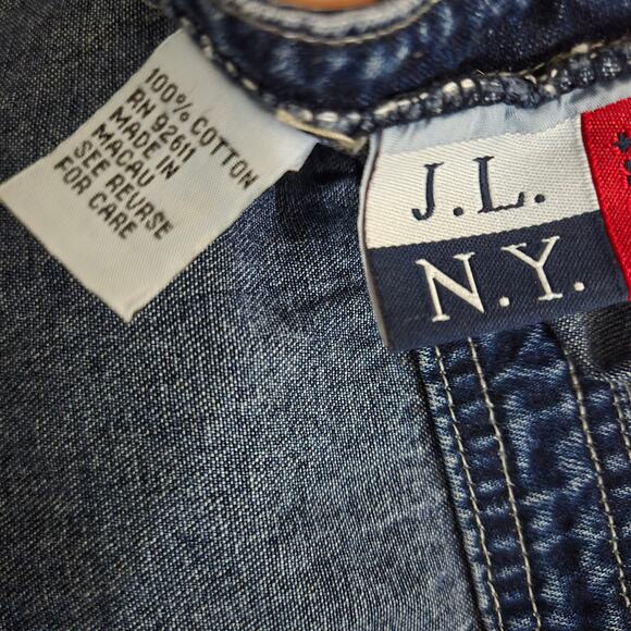 Vintage JLNY Bib Overalls Dress Denim Straps Buckle Straight Maxi Cotton Medium - Picture 9 of 16